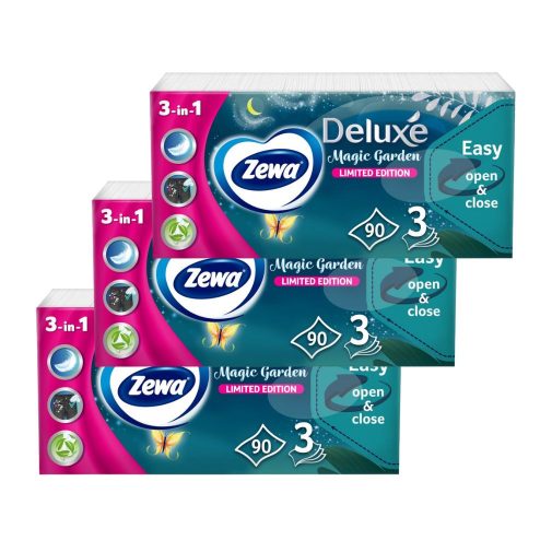 Zewa Deluxe Magic Garden 3 rétegű illatosított papír zsebkendő (3x90 db)