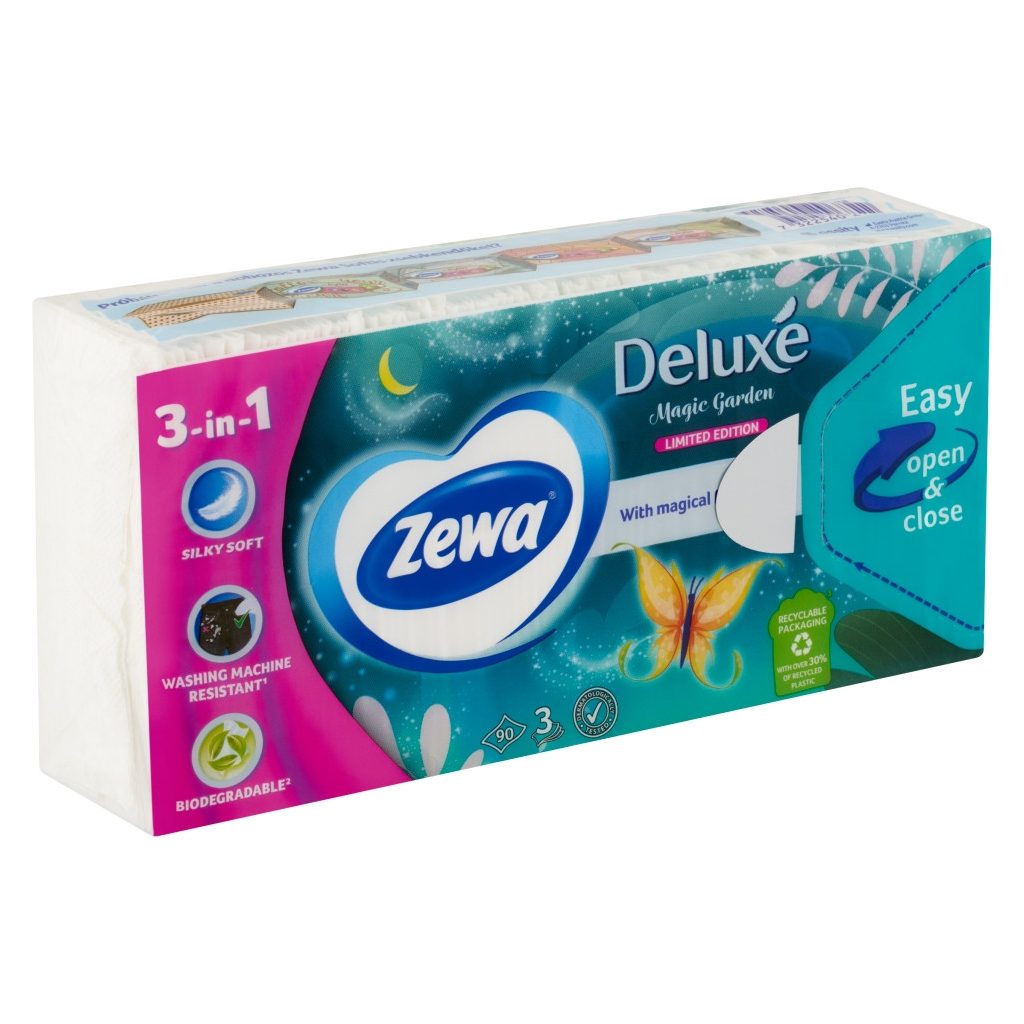 Zewa Deluxe Magic Garden 3 rétegű illatosított papír zsebkendő (3x90 db)