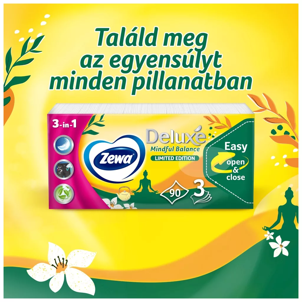 Zewa DeluxeLimited Edition 3 rétegű illatosított papír zsebkendő (6x90 db)