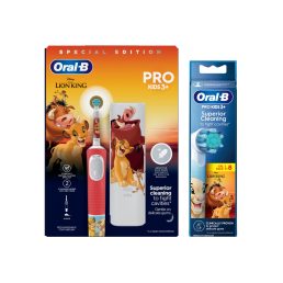   Oral-B Kids Oroszlánkirály elektromos fogkefe + Oral-B Pro Kids Oroszlánkiráy fogkefefej csomag