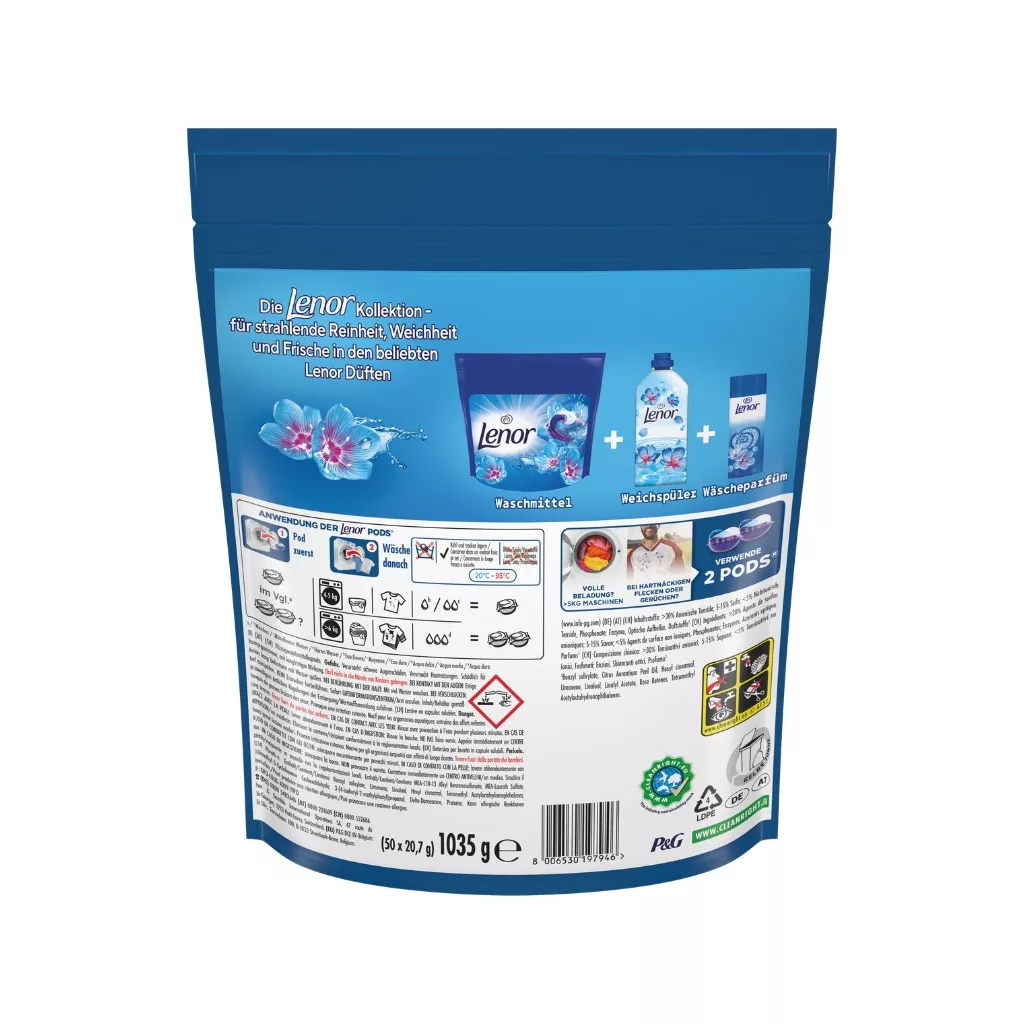 Lenor PODS® April Fresh Univerzális Mosókapszula 2x50 db (100 mosás)
