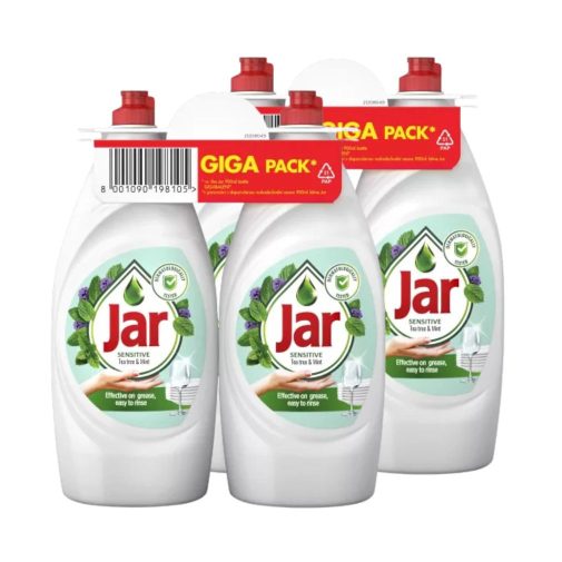 Jar Sensitive mosogatószer Tea Tree & Mint (4x900 ml)