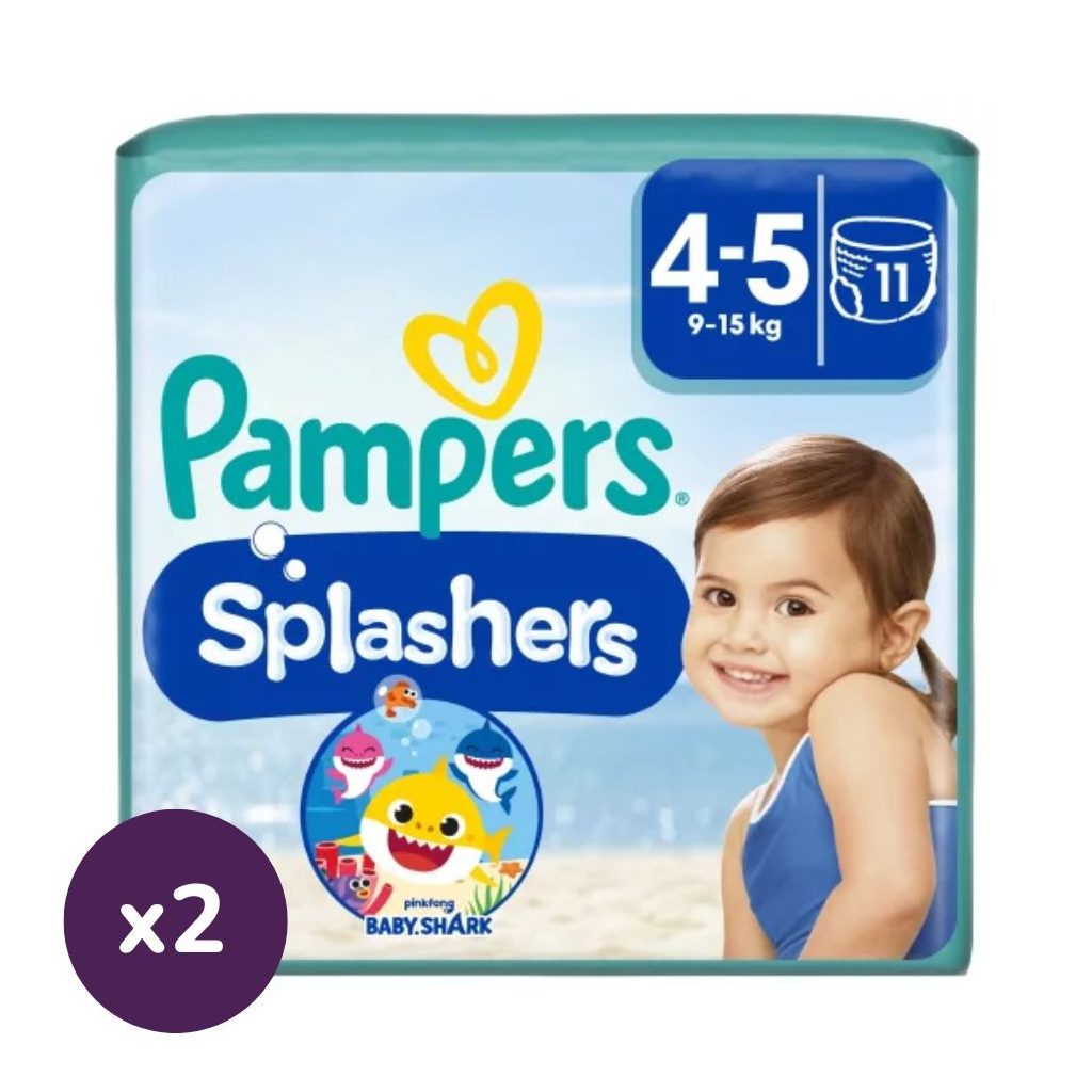 Pampers Splashers úszópelenka, méret: 4-5 (9-15 kg), 1+1, 22 db + ajándék Mancs Őrjárat törölköző