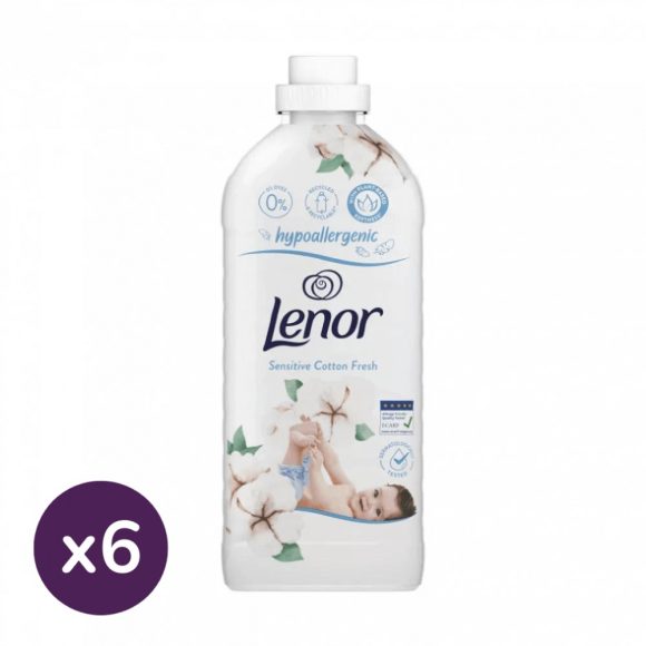 Lenor Sensitive Cotton Fresh textilöblítő 6x1,3 liter (264 mosás)