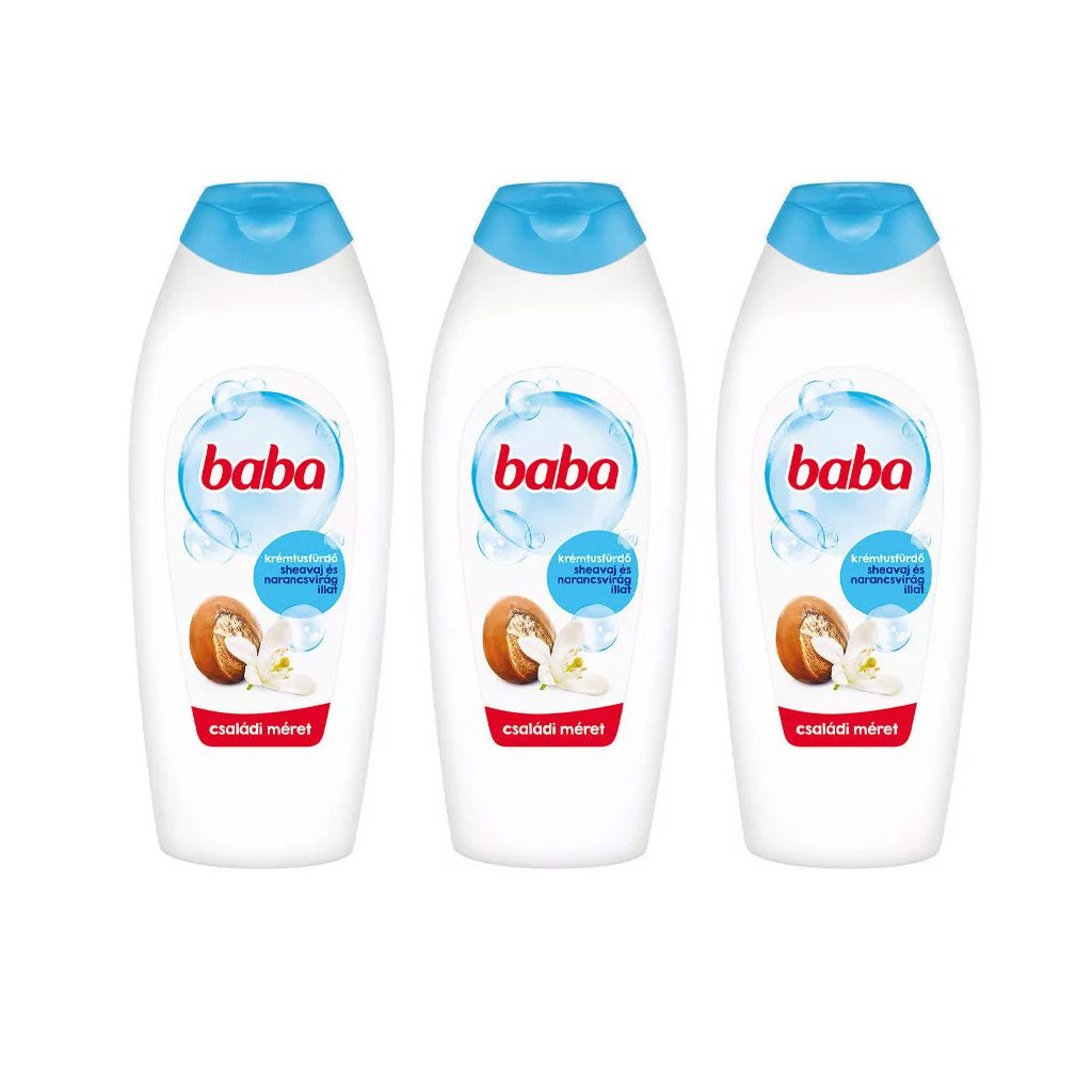 Baba tusfürdő shea vajjal és narancsvirággal 3x750 ml
