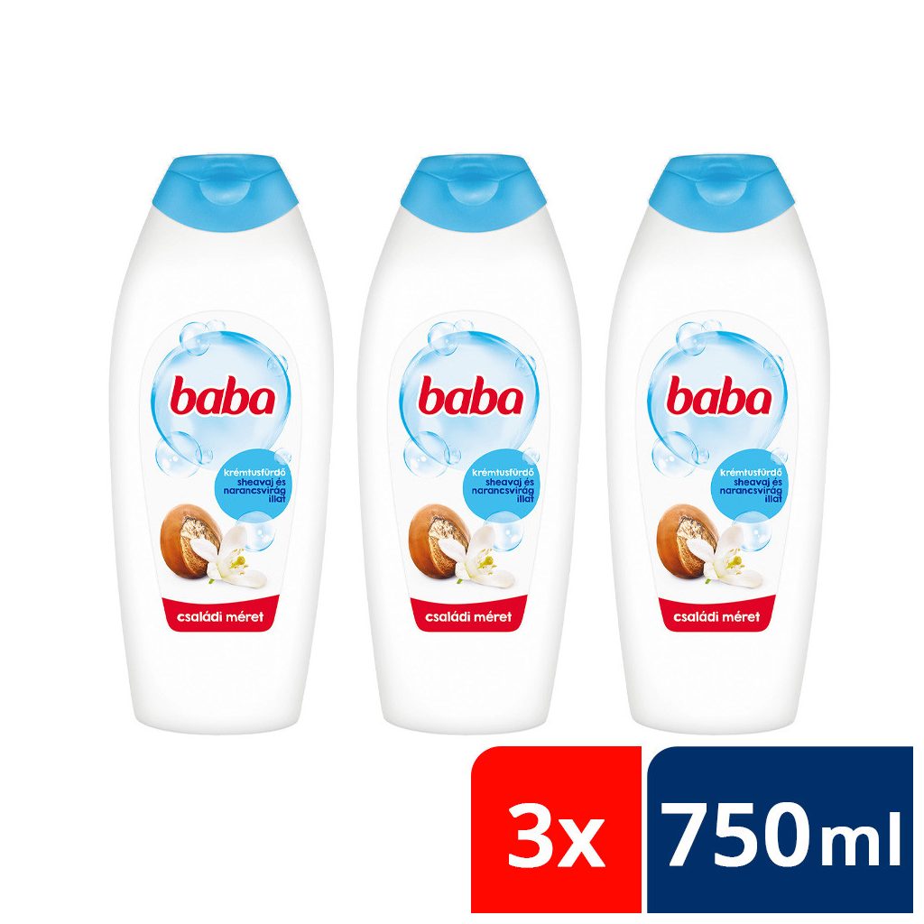 Baba tusfürdő shea vajjal és narancsvirággal 3x750 ml
