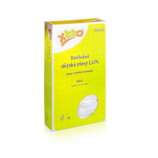 KIKKO Pelenkák pamutból készült nagy súlyú Lux 70x70 (10 db) – fehér