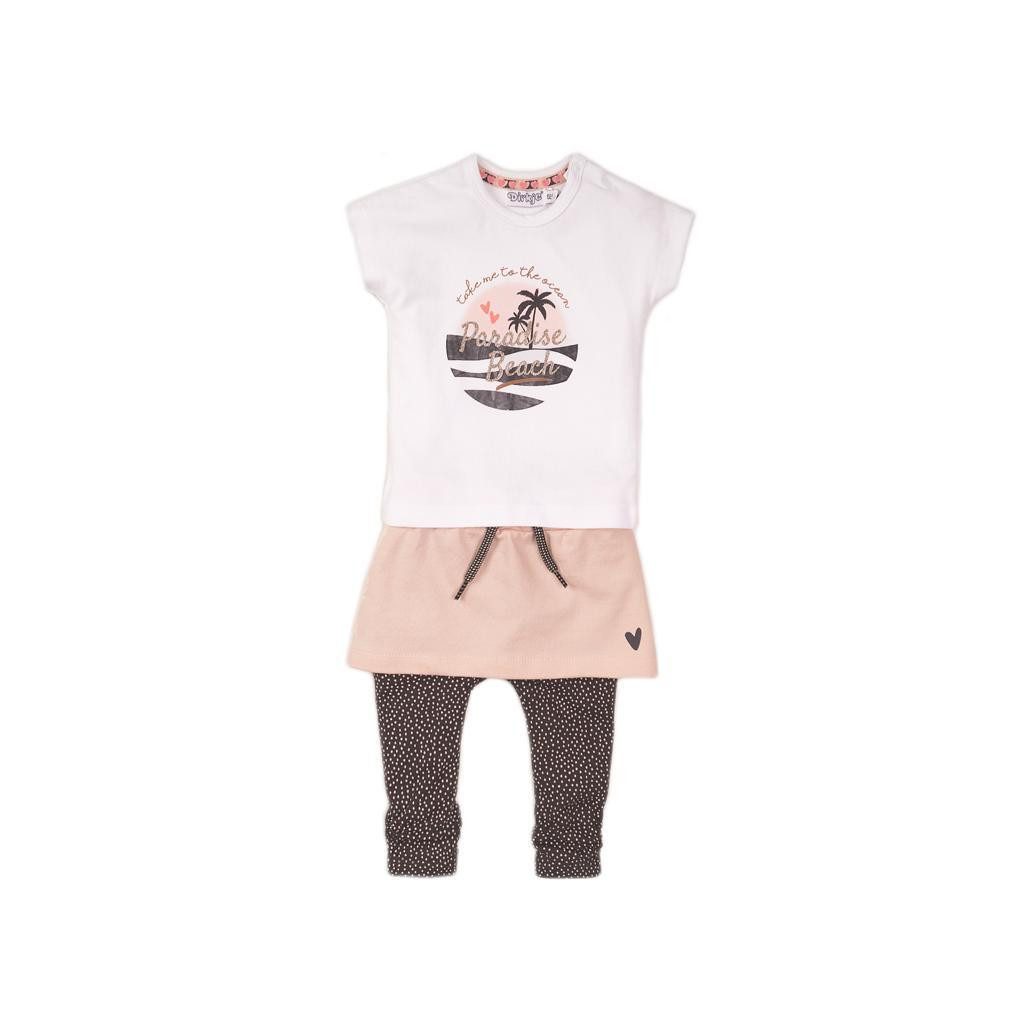 DIRKJE 3 részes szett szoknyával 80 White+Smokey Pink+Smokey Grey+aop