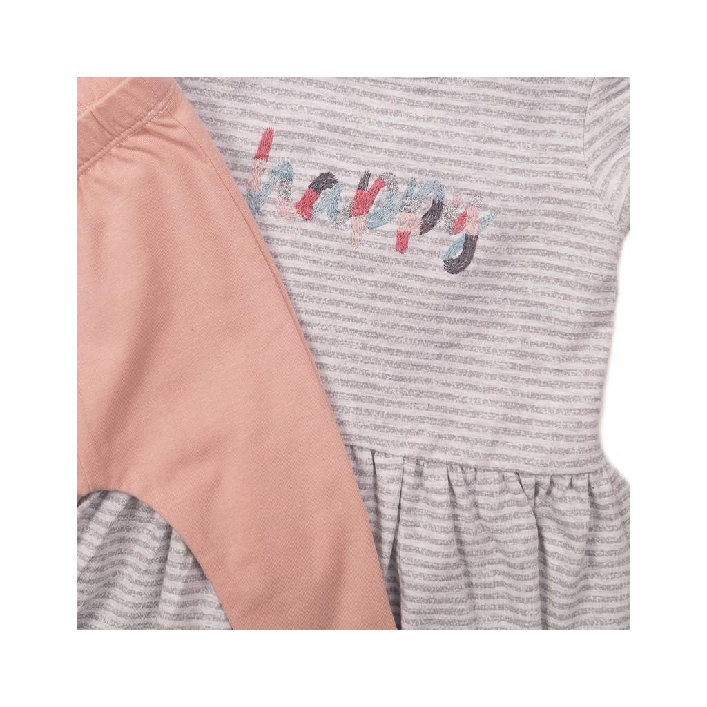 DIRKJE 2 részes szett 68 Grey Melange+Dusty Pink