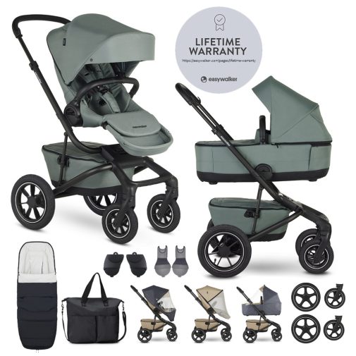 EASYWALKER Kombinált babakocsi Jimmey Thyme Green XXL AIR + RWS