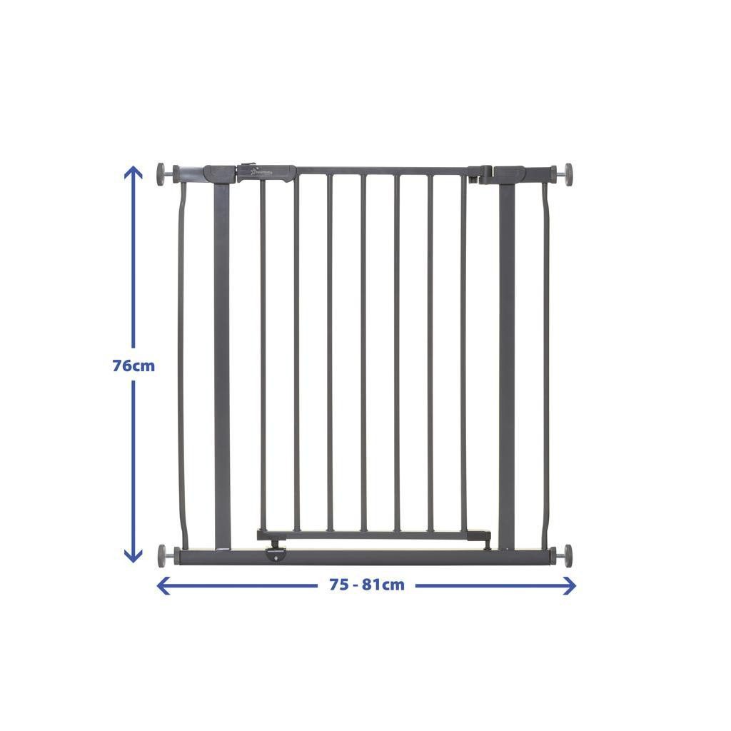 DREAMBABY Biztonsági fémrács AVA 75-81 cm, szürke