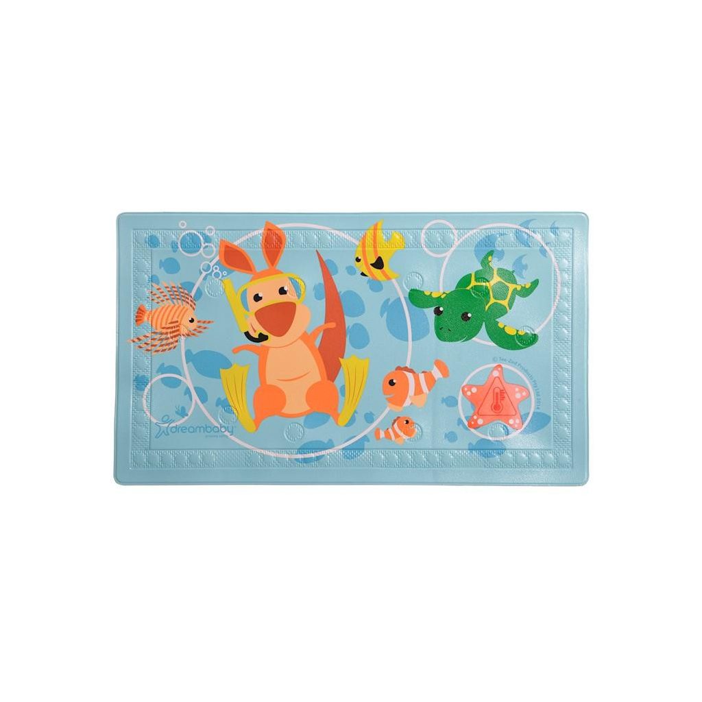 DREAMBABY Fürdőkád alátét csúszásgátlóval és hőmérsékleti indikátorral Tengeri állatkák