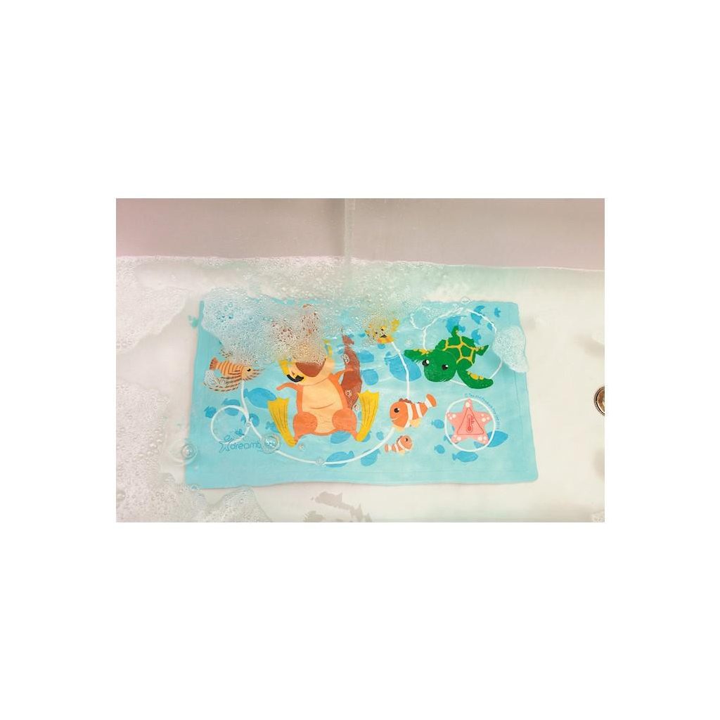 DREAMBABY Fürdőkád alátét csúszásgátlóval és hőmérsékleti indikátorral Tengeri állatkák