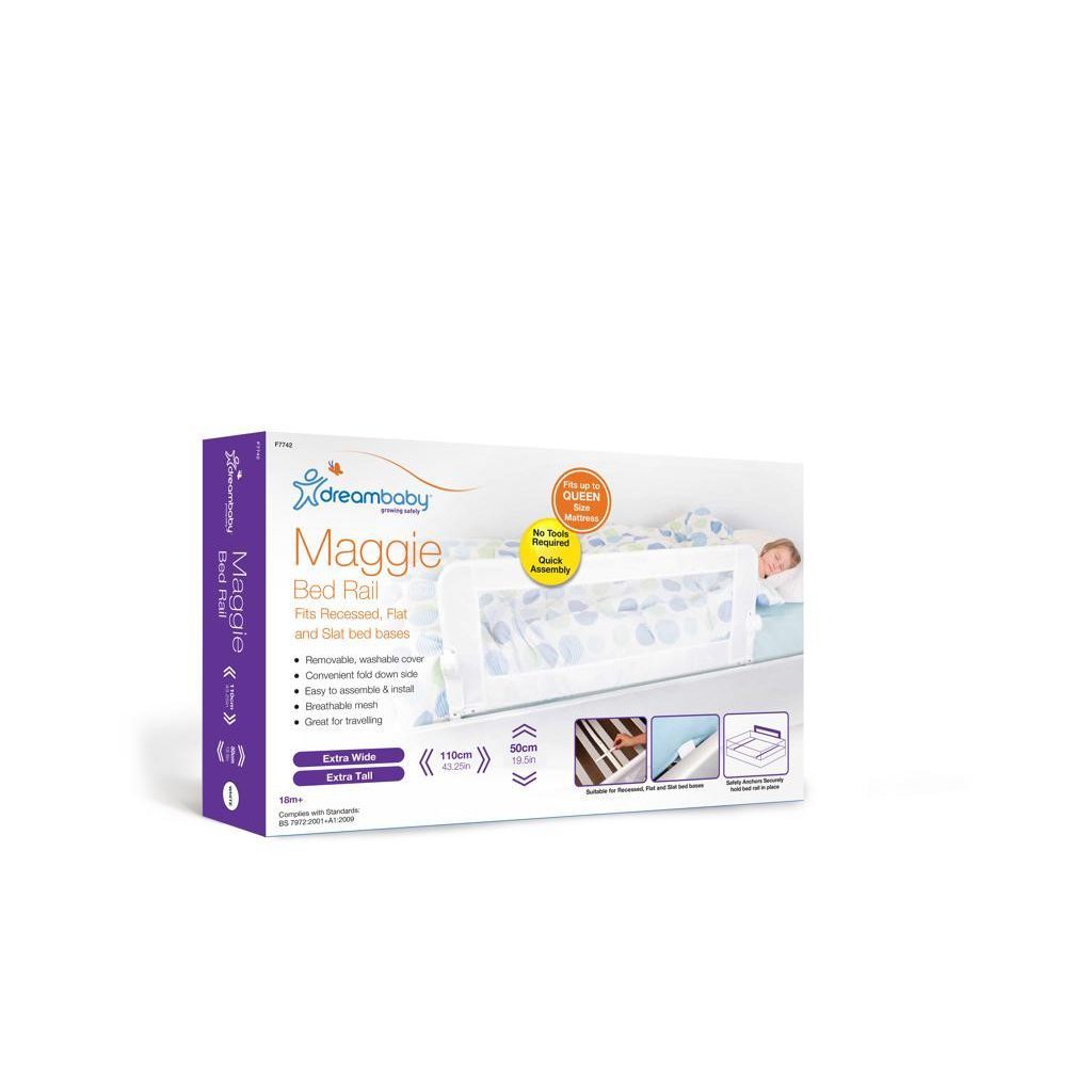 DREAMBABY Biztonsági ágyrács Maggie Extra nagy 110x50 cm fehér