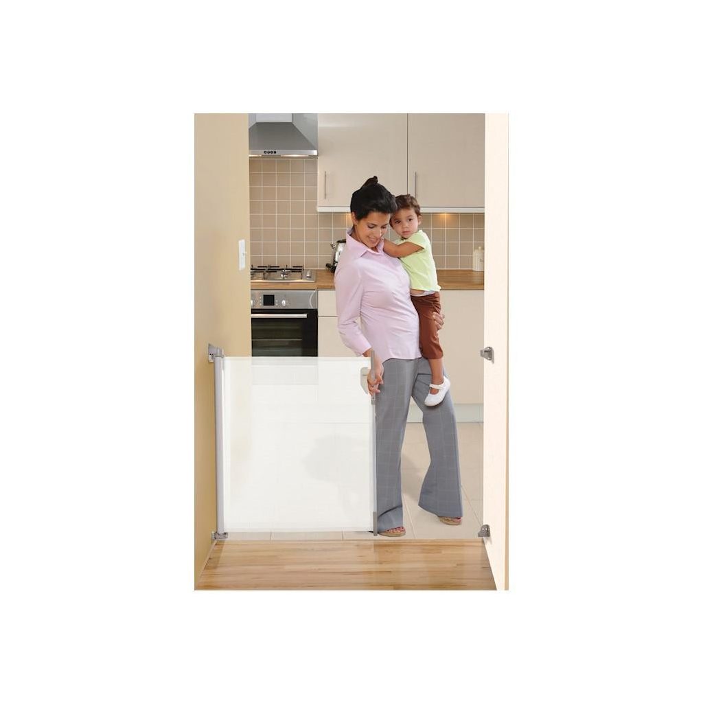 DREAMBABY Biztonsági visszahúzható rács 0-140 cm fehér