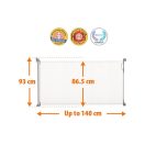 DREAMBABY Biztonsági visszahúzható rács 0-140 cm fehér