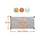 DREAMBABY Biztonsági visszahúzható rács 0-140 cm szürke