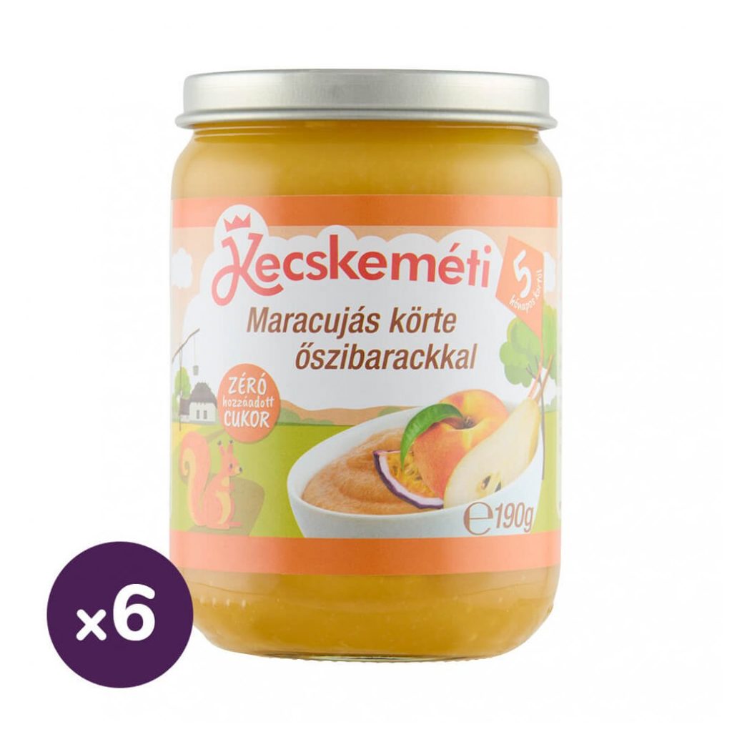 Kecskeméti maracujás körte őszibarackkal, 4 hó+ (6x190 g)