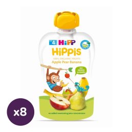   Hipp HiPPiS BIO gyümölcspép alma-körte-banán, 4 hó+ (8x100 g)