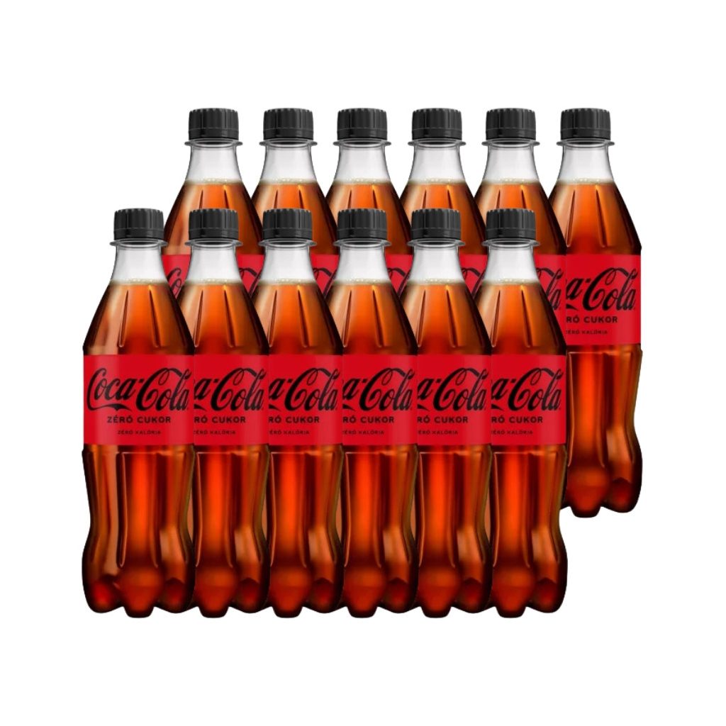 Coca-Cola Zero cukor cola ízű energiamentes szénsavas üdítőital édesítőszerekkel (12x500 ml)