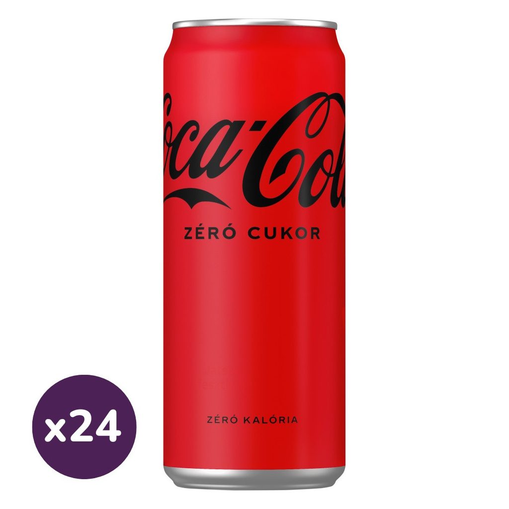 Coca-Cola Zero cukor cola ízű energiamentes szénsavas üdítőital édesítőszerekkel (24x330 ml)
