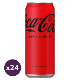   Coca-Cola Zero cukor cola ízű energiamentes szénsavas üdítőital édesítőszerekkel (24x330 ml)