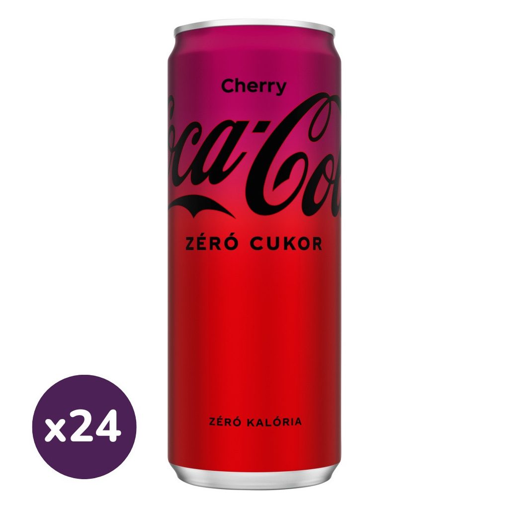 Coca-Cola Zero Cherry cola ízű energiamentes szénsavas üdítőital cseresznye ízesítéssel (24x330 ml)
