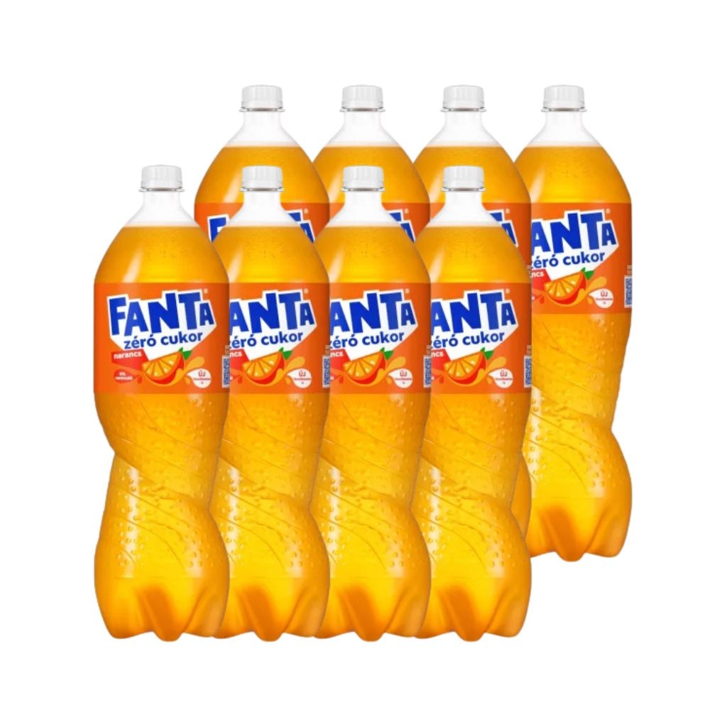 Fanta zéró cukor narancs ízű energiamentes szénsavas üdítőital édesítőszerekkel (8x1,75 liter)