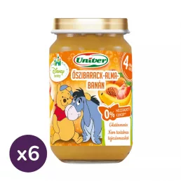   Univer őszibarack-alma-banán bébidesszert, 4 hó+ (6x163 g)