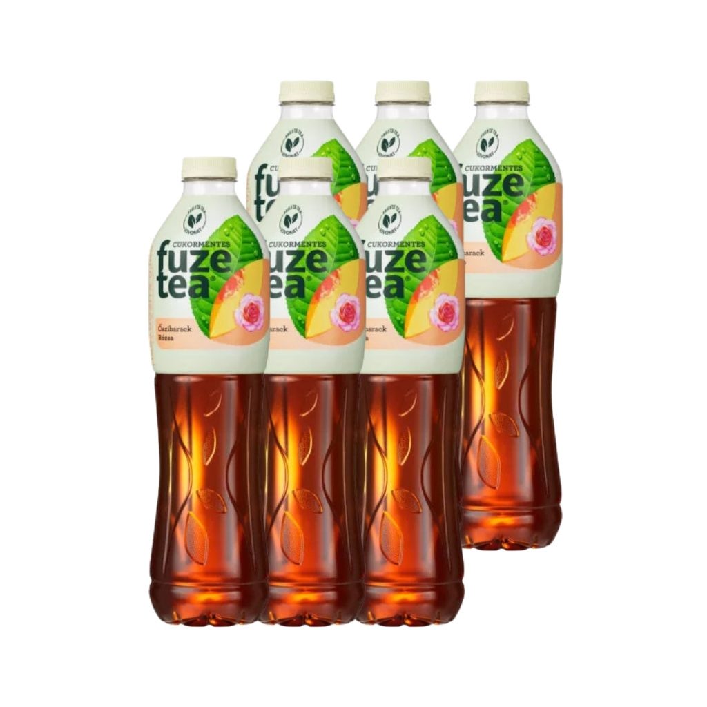 Fuze Tea őszibarack- és rózsa ízű szénsavmentes üdítőital fekete tea kivonattal (6x1,5 liter)