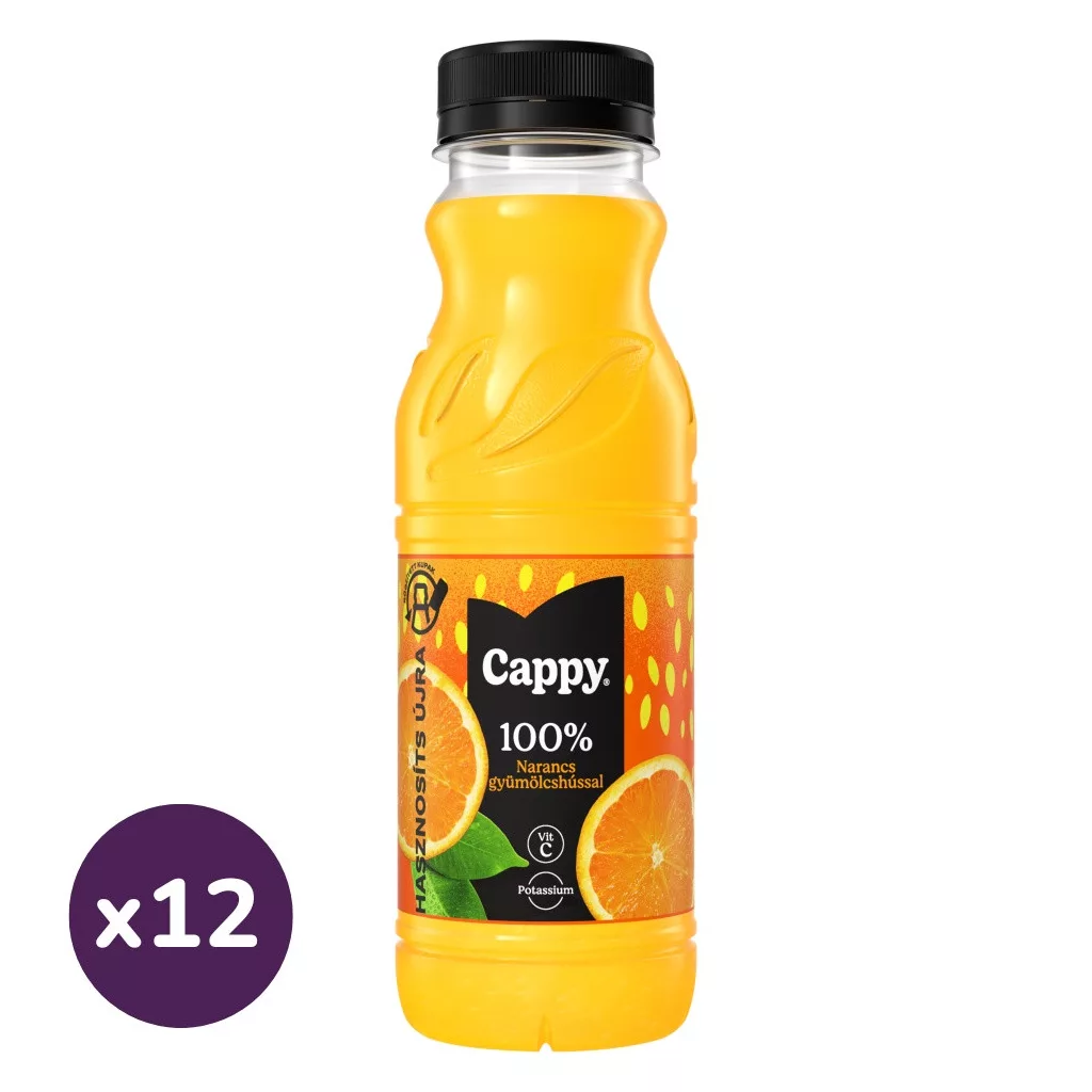 Cappy 100% narancslé gyümölcshússal (12x330 ml) - Szavatossági idő: 2026.06.01