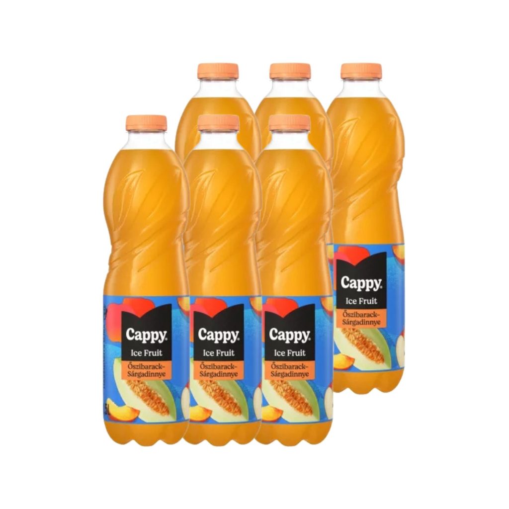 Cappy Ice Fruit alma-őszibarack-sárgadinnye szénsavmentes ital citromfű ízesítéssel (6x1,5 liter)