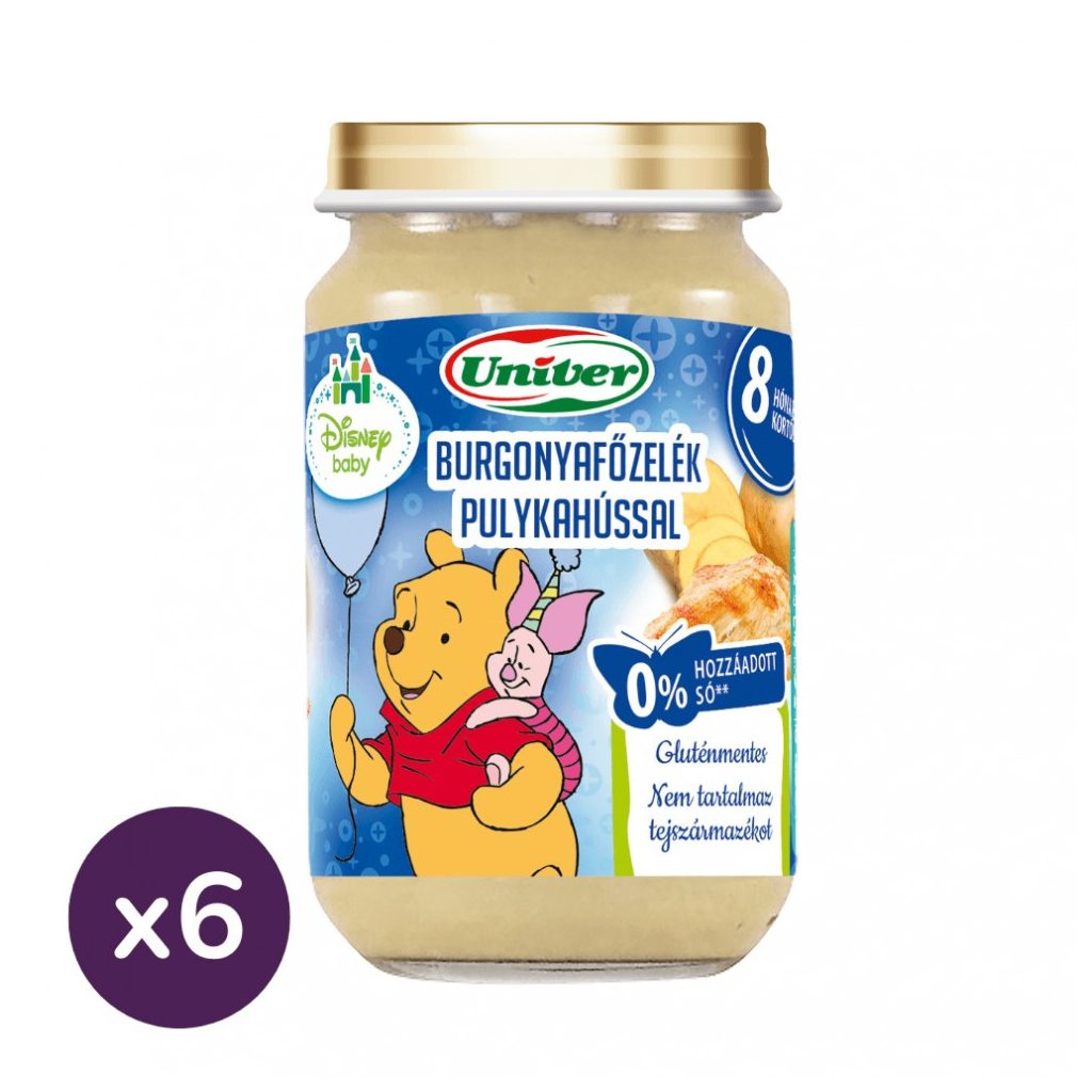 Univer burgonyafőzelék pulykahússal, 8 hó+ (6x163 g)