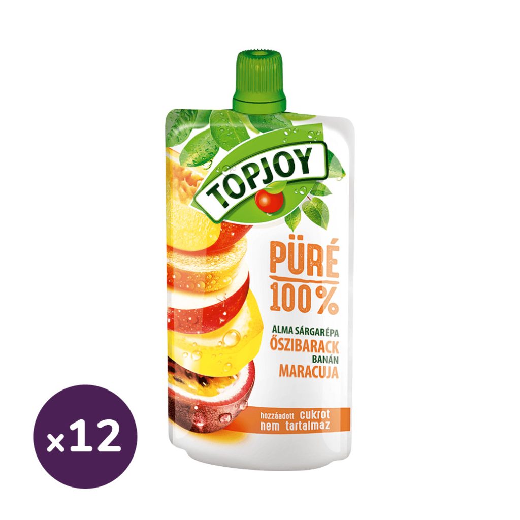 Topjoy 100% Őszibarack-maracuja püré (12x120 g)