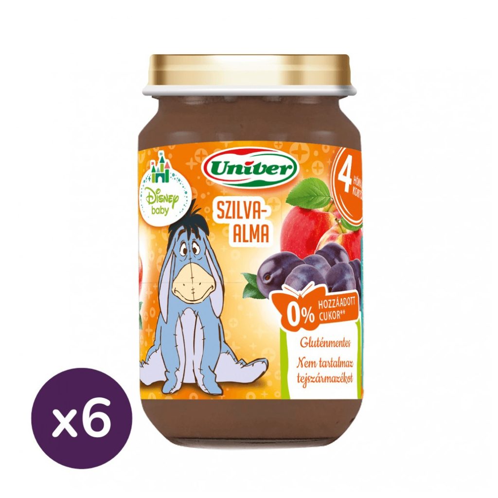Univer szilva-alma bébidesszert, 4 hó+ (6x163 g)