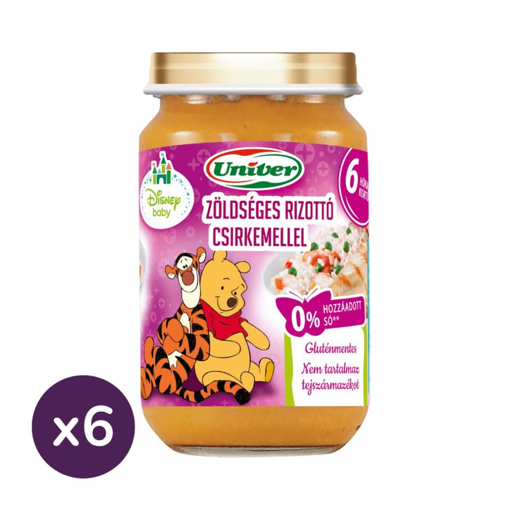 Univer zöldséges rizottó csirkemellel, 6 hó+ (6x163 g)