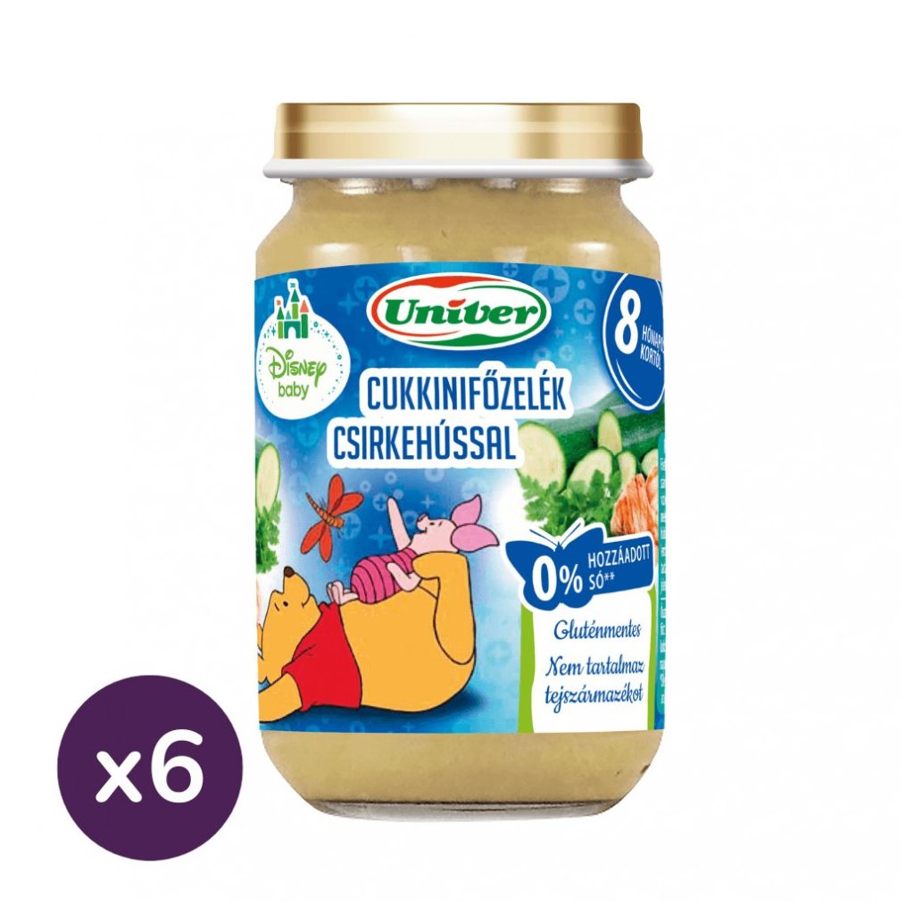Univer cukkinifőzelék csirkehússal, 8 hó+ (6x163 g)