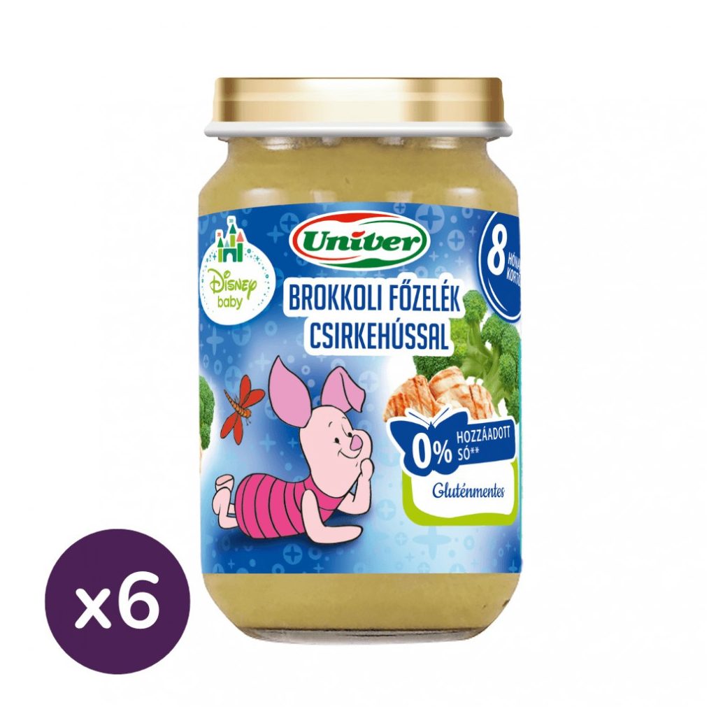 Univer brokkolifőzelék csirkehússal, 8 hó+ (6x163 g)