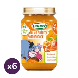   Univer alma-sütőtök-sárgabarack bébidesszert, 4 hó+ (6x163 g)