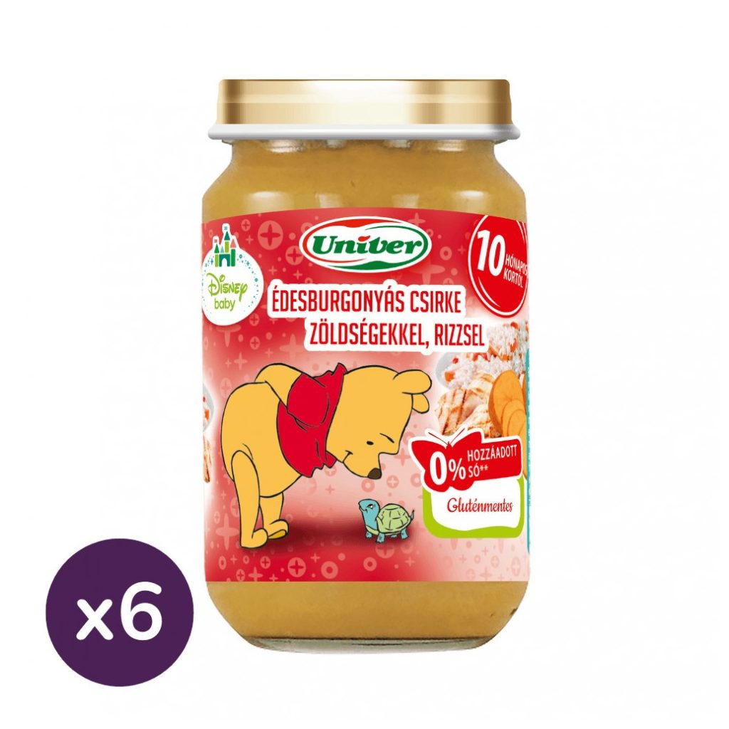 Univer édesburgonyás csirke zöldségekkel, rizzsel, 10 hó+ (6x220 g)