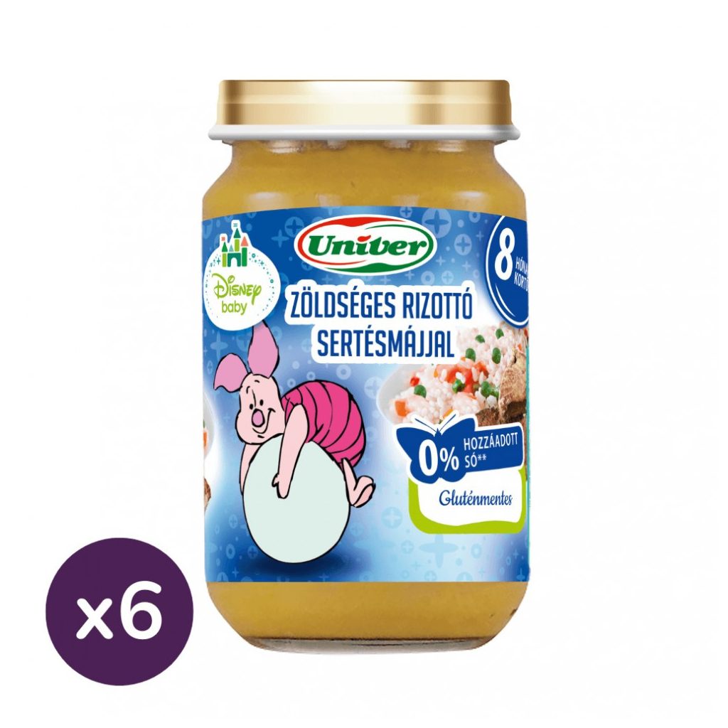 Univer zöldséges rizottó sertésmájjal, 8 hó+ (6x163 g)