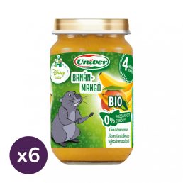 Univer BIO banán-mangó bébidesszert, 4 hó+ (6x163 g)