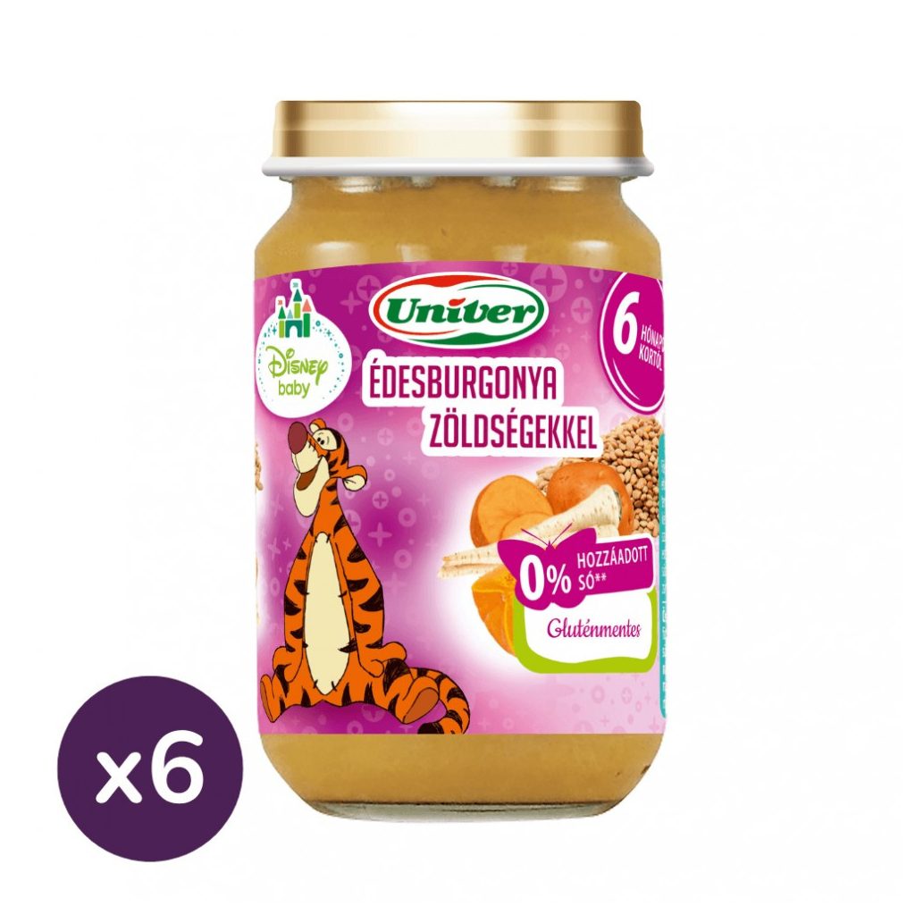 INGYENES SZÁLLÍTÁS - Univer édesburgonya zöldségekkel, 6 hó+ (6x163 g)