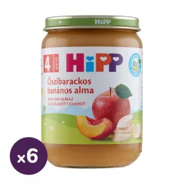 Hipp BIO őszibarackos-banános alma, 4 hó+ (6x190 g)
