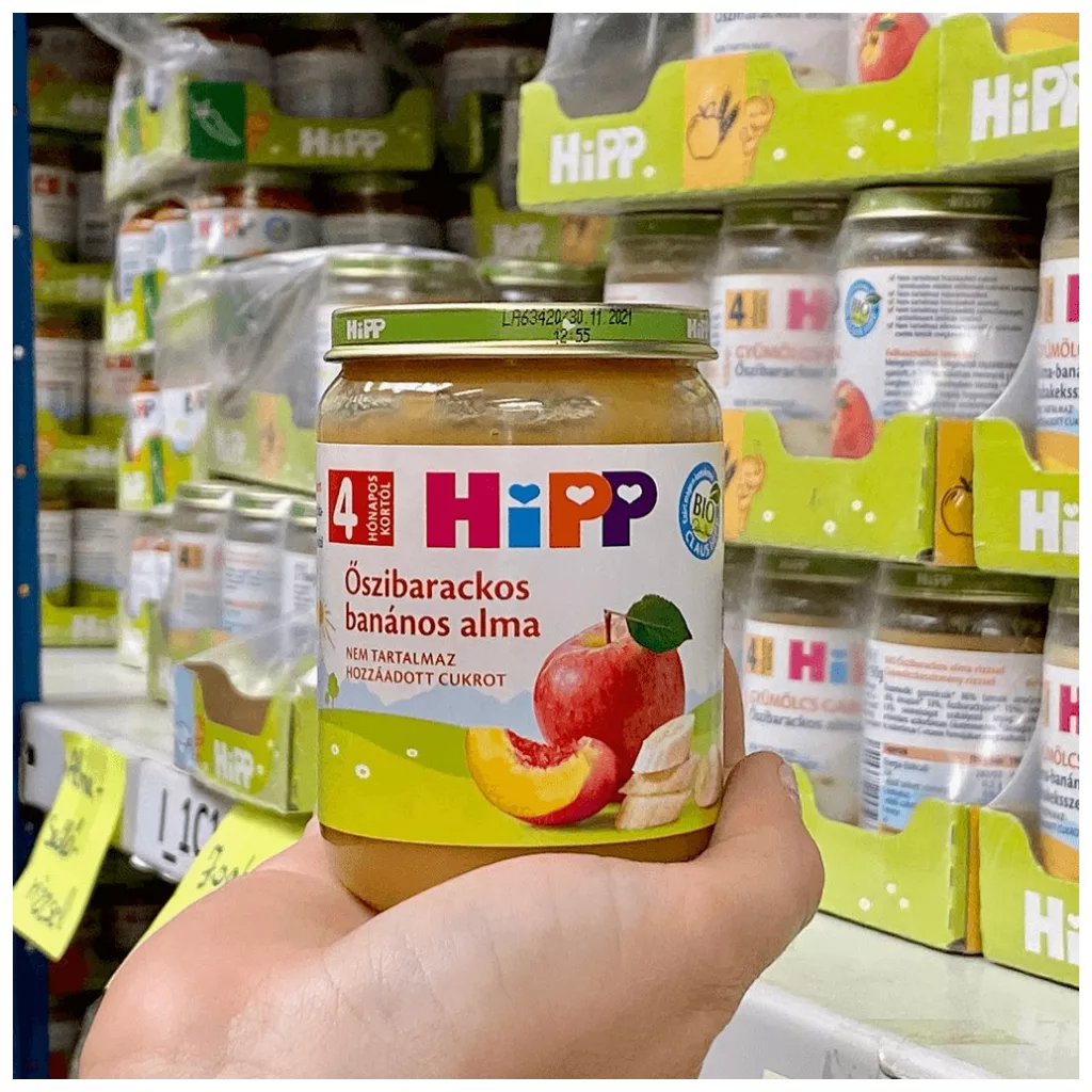 Hipp BIO őszibarackos-banános alma, 4 hó+ (6x190 g)