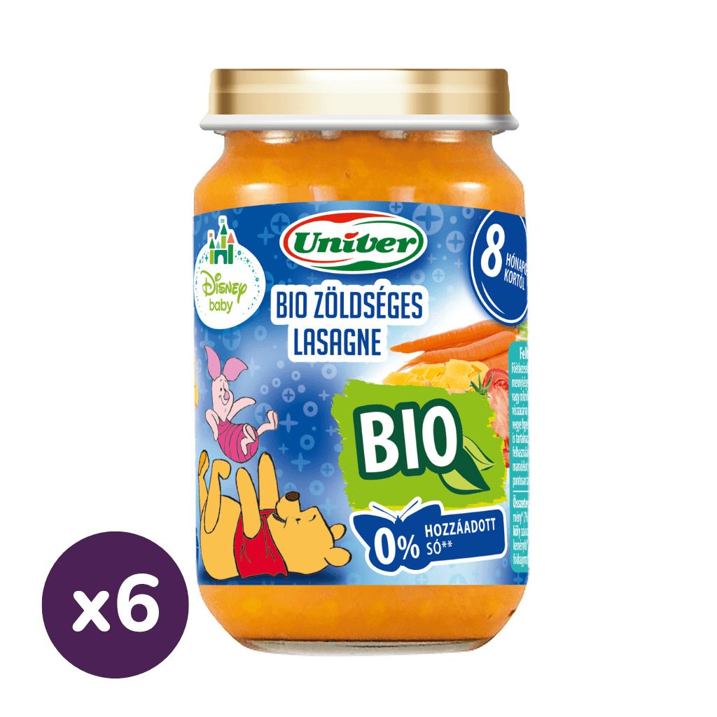 Univer BIO zöldséges lasagne 8 hó+ (6x163 g)