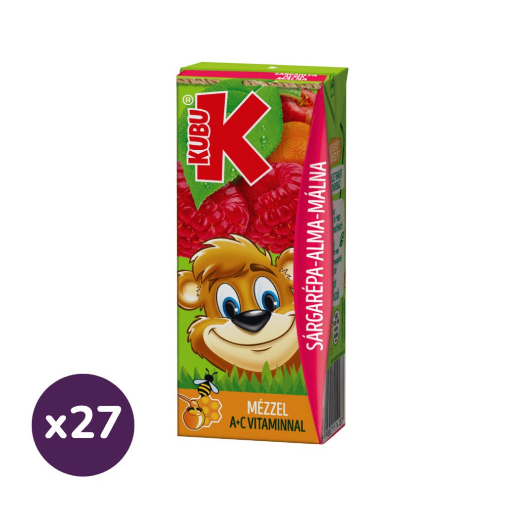 Kubu Sárgarépa-alma-málna gyümölcsital mézzel (27x200 ml)