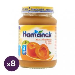 Hamánek bébidesszert alma-sárgabarack, 4 hó+ (8x190 g)
