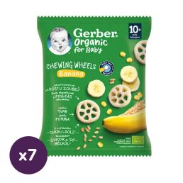  Gerber Organic banános gabona snack, 10 hónapos kortól, (7x28 g)