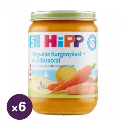   Hipp BIO sárgarépa burgonyával és vadlazaccal, 5 hó+ (6x190 g)